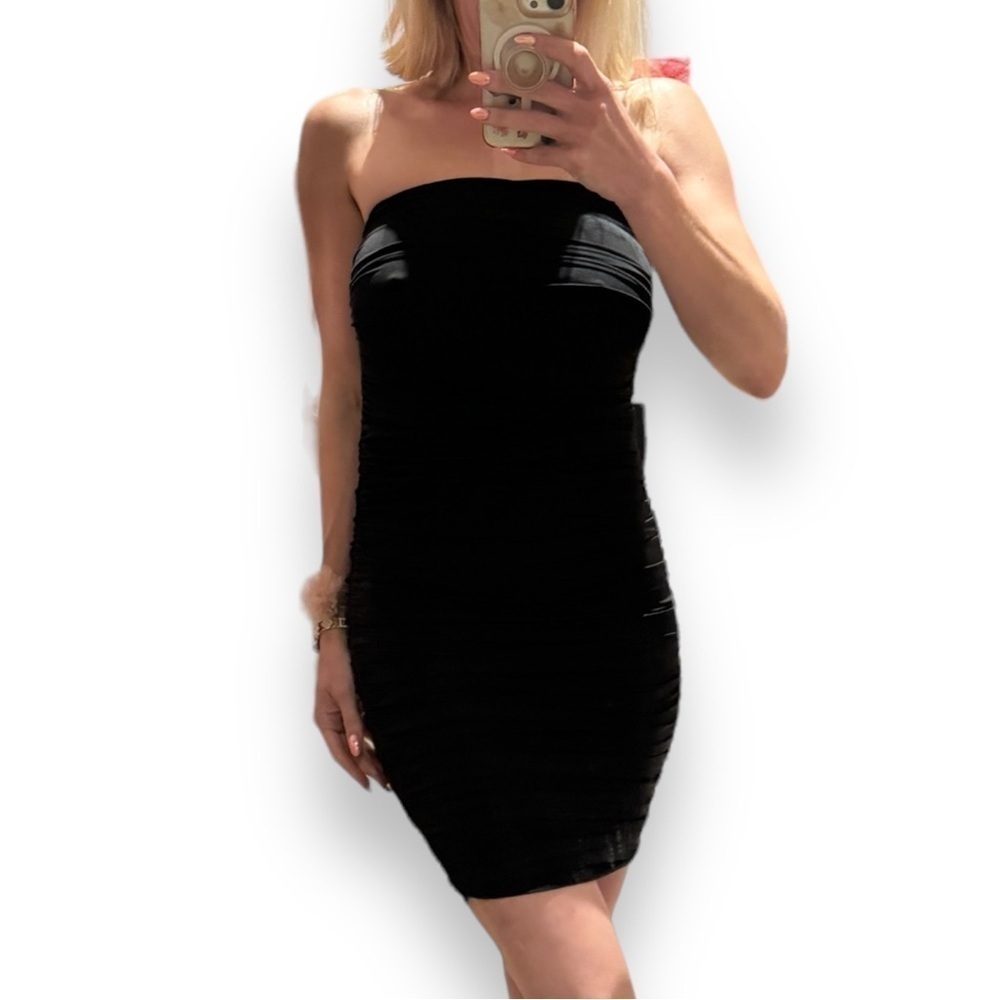 REVOLVE not yours to keep black ruched mini dress bodycon sleeveless XS NWOT